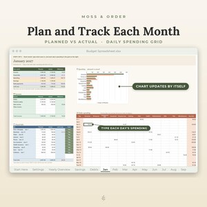 Budget Spreadsheet for Excel and Google Sheets, Monthly & Yearly Budget Planner, Expense Tracker, Savings and Debt Payoff, Auto Filling image 3