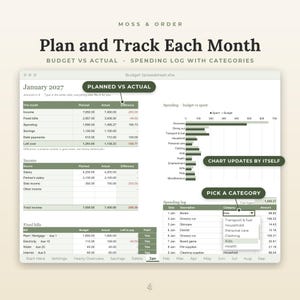 Complete Money Bundle, Budget Spreadsheet for Excel and Google Sheets and Printable Budget Planner, Bill, Savings and Debt Tracker image 6