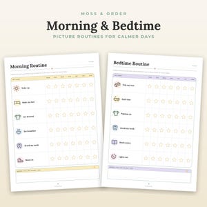 Kids Chore Chart Printable, Toddler Picture Routine, Star Rewards, Family Jobs, Ages 3-12 image 4