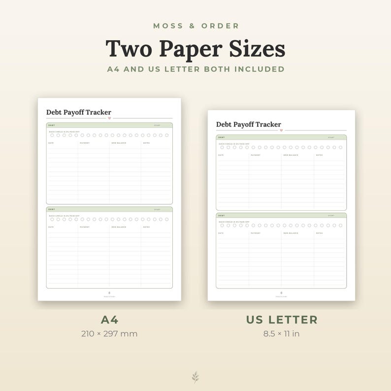Debt Payoff Planner Printable, Snowball Tracker, Loan Payment Log, Credit Card Chart, A4 Letter image 4