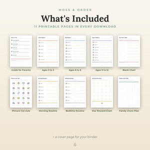 Kids Chore Chart Printable, Toddler Picture Routine, Star Rewards, Family Jobs, Ages 3-12 image 5