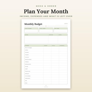 Monthly Budget Printable, Expense Tracker, Weekly Spending Log, Simple Finance Sheet, A4 Letter imagen 2