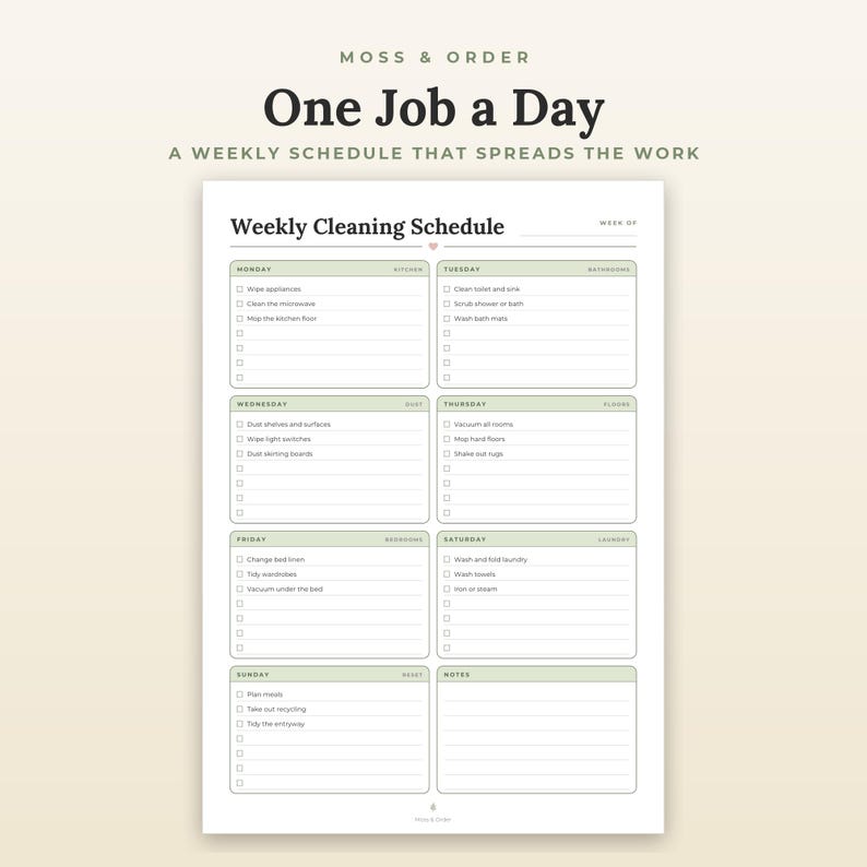 Home Organization Bundle Printable, Weekly Planner, Cleaning Schedule, Meal Planner, Grocery List image 4