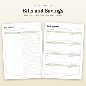 Budget Planner Printable, Monthly Bill Tracker, Savings, Debt Payoff, Expense Log, A4 Letter immagine 3