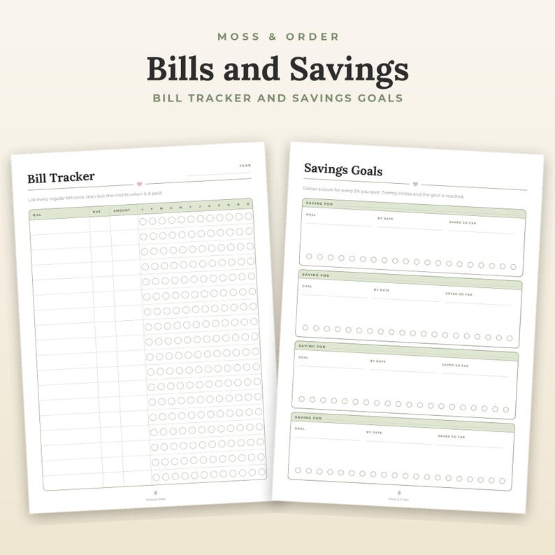 Budget Planner Printable, Monthly Bill Tracker, Savings, Debt Payoff, Expense Log, A4 Letter immagine 3