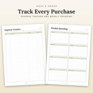 Monthly Budget Printable, Expense Tracker, Weekly Spending Log, Simple Finance Sheet, A4 Letter imagen 3