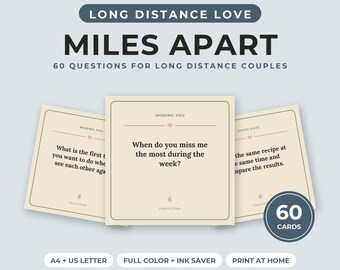 Regalo per relazioni a distanza, 60 domande stampabili per coppie, idee per serate romantiche in video, carte per conversazioni a distanza, pacchetto regalo