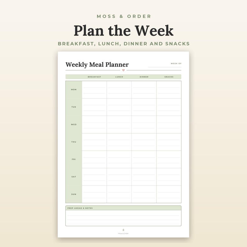 Home Organization Bundle Printable, Weekly Planner, Cleaning Schedule, Meal Planner, Grocery List image 5