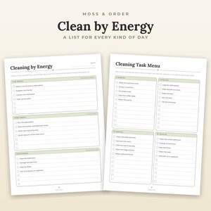 ADHD Cleaning Checklist Printable, 10 Minute Tidy, Low Energy Chores, Room Reset, A4 Letter imagen 3