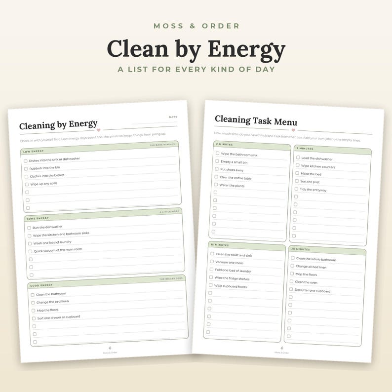 ADHD Cleaning Checklist Printable, 10 Minute Tidy, Low Energy Chores, Room Reset, A4 Letter imagen 3