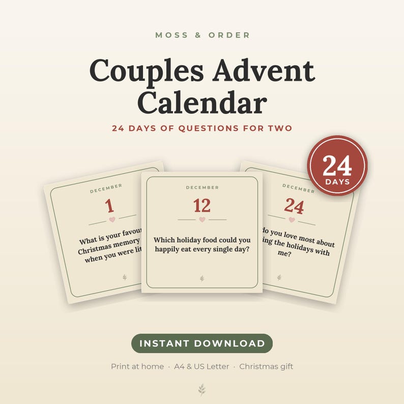 Ultimate Couples Bundle, 276 Printable Conversation Cards, Date Night Questions, Couples Advent Calendar, Valentine Cards, Gift image 5
