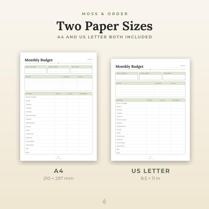 Monthly Budget Printable, Expense Tracker, Weekly Spending Log, Simple Finance Sheet, A4 Letter imagen 4