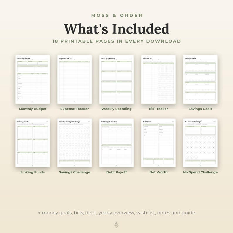 Complete Money Bundle, Budget Spreadsheet for Excel and Google Sheets and Printable Budget Planner, Bill, Savings and Debt Tracker image 7