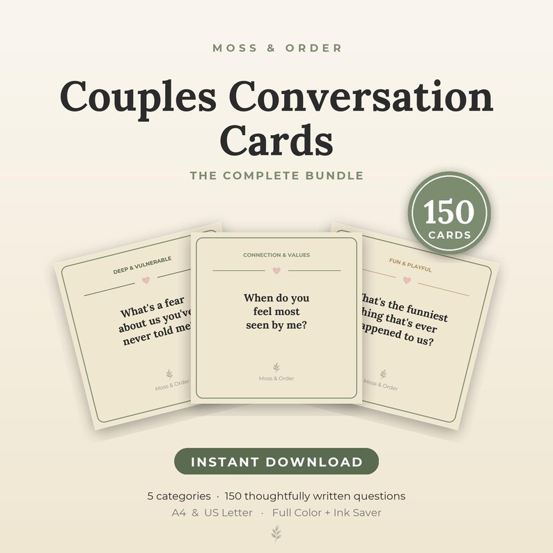 Ultimate Couples Bundle, 276 Printable Conversation Cards, Date Night Questions, Couples Advent Calendar, Valentine Cards, Gift image 3