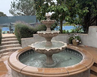 Large 3-Tier Classic European Garden Fountain, Luxury Courtyard Water Feature
