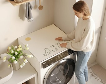 Minimalistische bovenklep wasmachine | Diatomeeënaarde stofbeschermer waterabsorptie