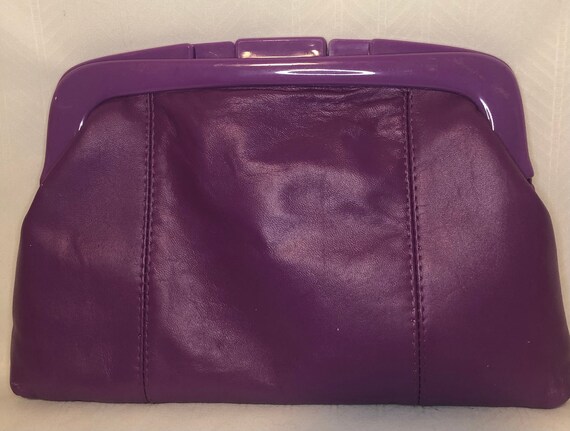 Amazing Electric Purple 80s Clutch with cute plas… - image 5