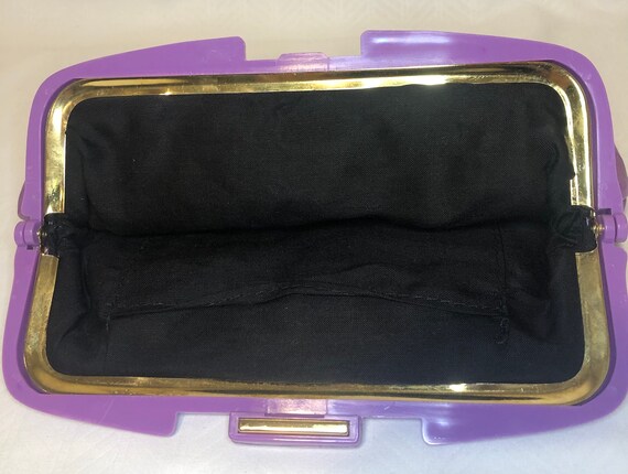 Amazing Electric Purple 80s Clutch with cute plas… - image 3