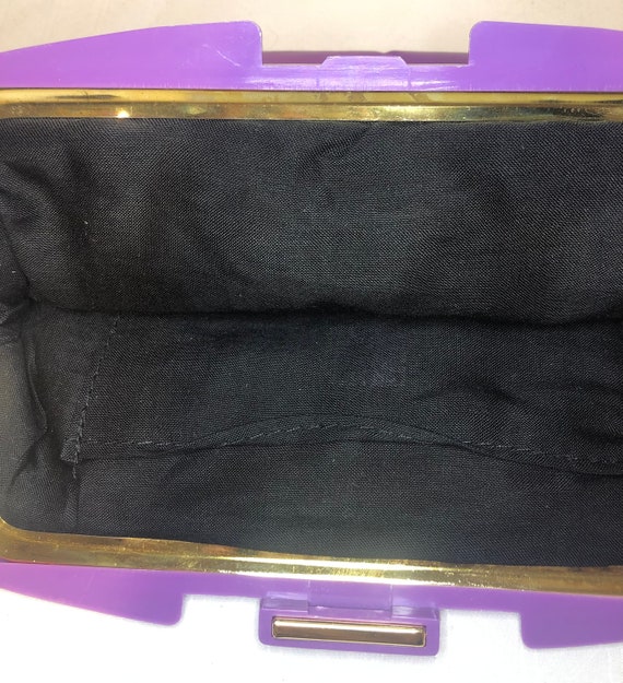 Amazing Electric Purple 80s Clutch with cute plas… - image 4