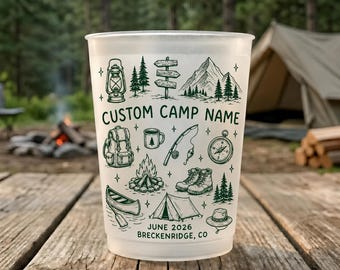 Personalized Camping Bachelorette Party Cups – Custom Frosted Bach Weekend Drinkware