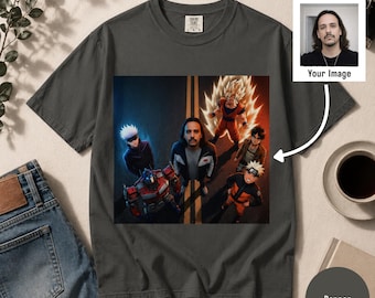 Comfort Colors Personalized Photo Unisex T-Shirt: Vintage Style Anime & Transformers