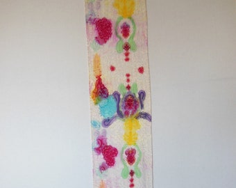 Silk and Rayon Scarf, Hand dyed Scarf, OOAK