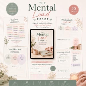 Arbetsbok för återställning av mental belastning | Självvårdsdagbok för överväldigade kvinnor (PDF-nedladdning)