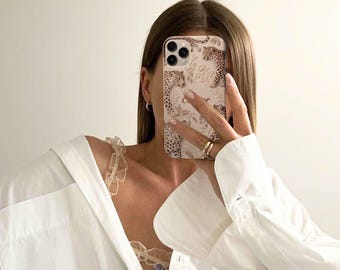 Gift mothers day, Phone case, Leopard Embossed Cartier Script Phone Case | Tough Phone Case