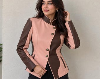 Women’s Motorcycle Jacket, Slim Fit Leather Jacket, Fashion Biker Coat, Moto Riding Jacket, Gift for Her, USA Duty Paid