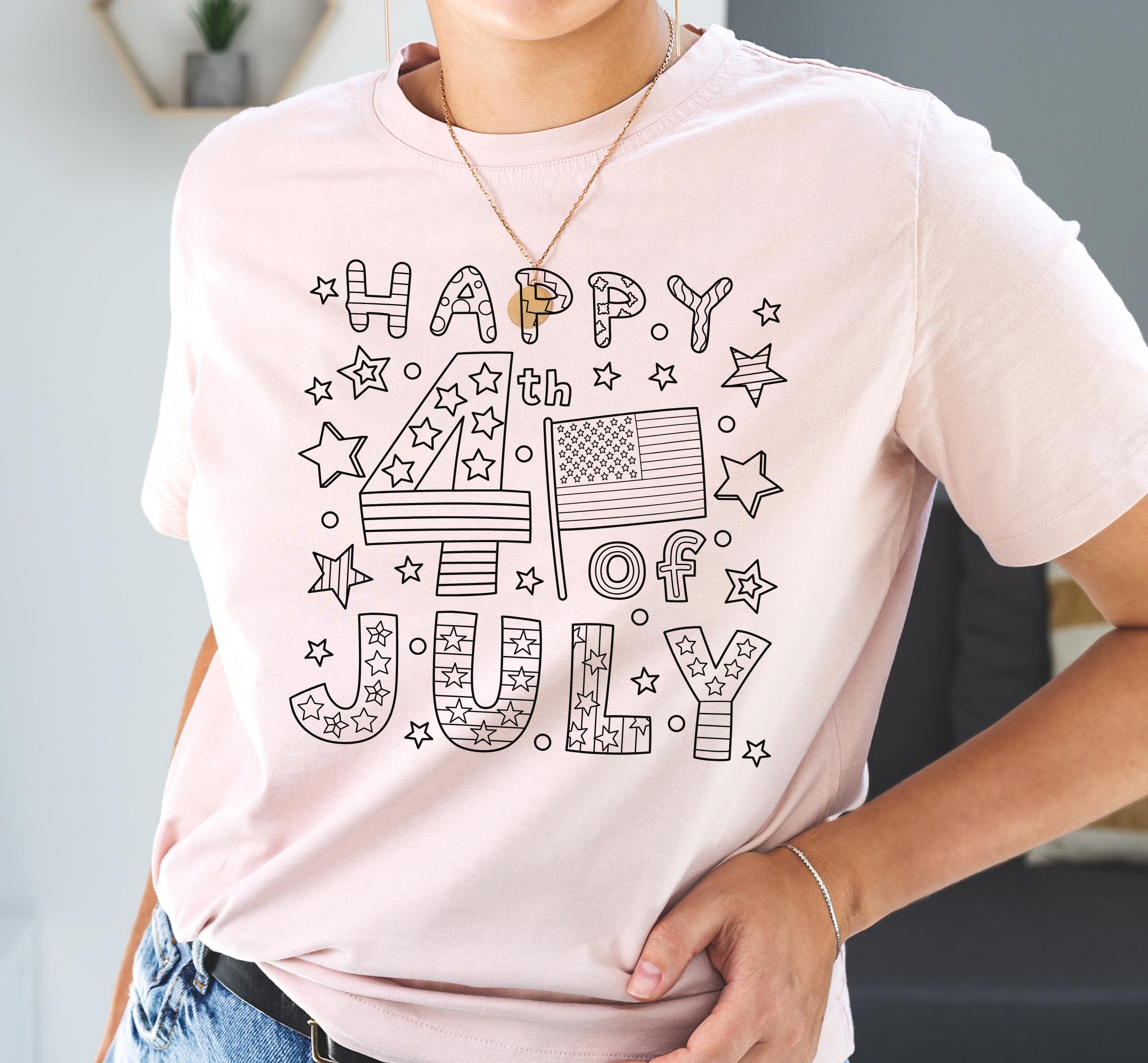 4th of July Coloring Page SVG PNG, Happy Independence Day Kids Activity ...