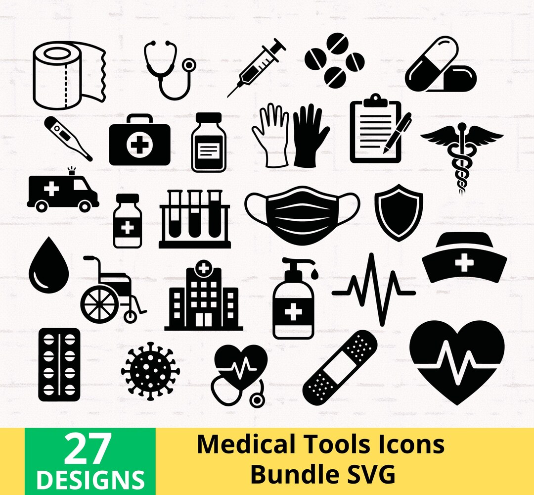 Medical SVG Bundle | Healthcare Icons | Nurse Doctor Medical Tools ...
