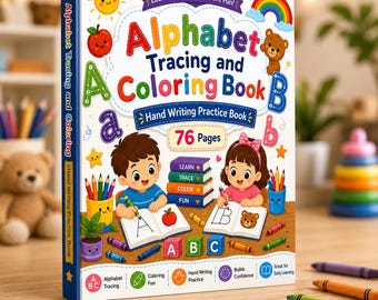 Alphabet Tracing Worksheets | Preschool Curriculum, Kids Handwriting Practice | ABC, Writing & Counting  Activites | 76-Page Printable PDF