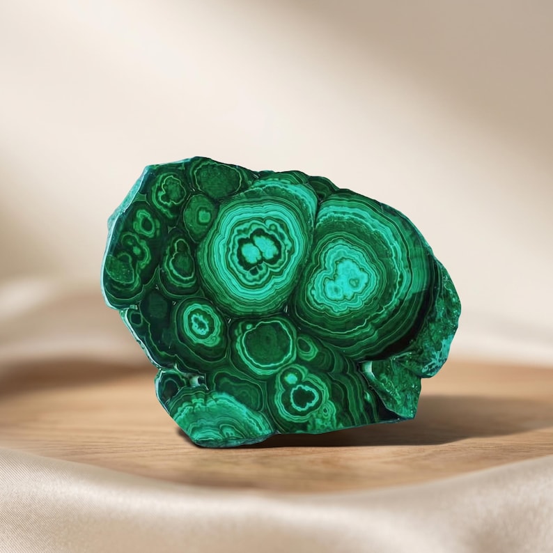 1pc Natural Malachite Crystal Slice | Home Office Desk Decor Metaphysical Healing Stone image 4