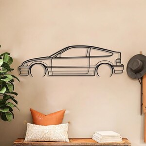 CRX 1990 Metal Wall Art Classic JDM Hatchback Silhouette Decor Retro Performance Car Wall Decor Garage Decor Gift for Him
