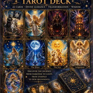Cartes Oracle des Archétypes Planétaires - Jeu de 78 cartes imprimables - Astrologie - Guidance Spirituelle - Téléchargement numérique PDF - Cartes de Divination Cosmique