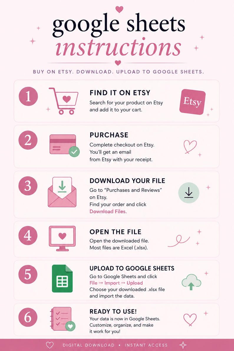 Sunday Reset Planner | Weekly Self-Care Checklist, Habit Tracker (XLSX File) image 6