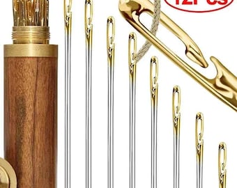 12PCS Self-Threading Sewing Needles – Stainless Steel Hand Sewing Tool