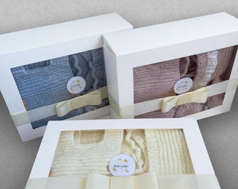 Handgefertigte häkeln Baby Set - Plüsch Neugeborene Strampler, weiches Chenille Geschenk - Boho Coming Home Outfit