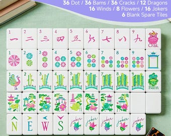 Custom Tortoiseshell American Mahjong | 3-Layer Acrylic, Hand-Painted Tiles, Ideal for Home & Gifting