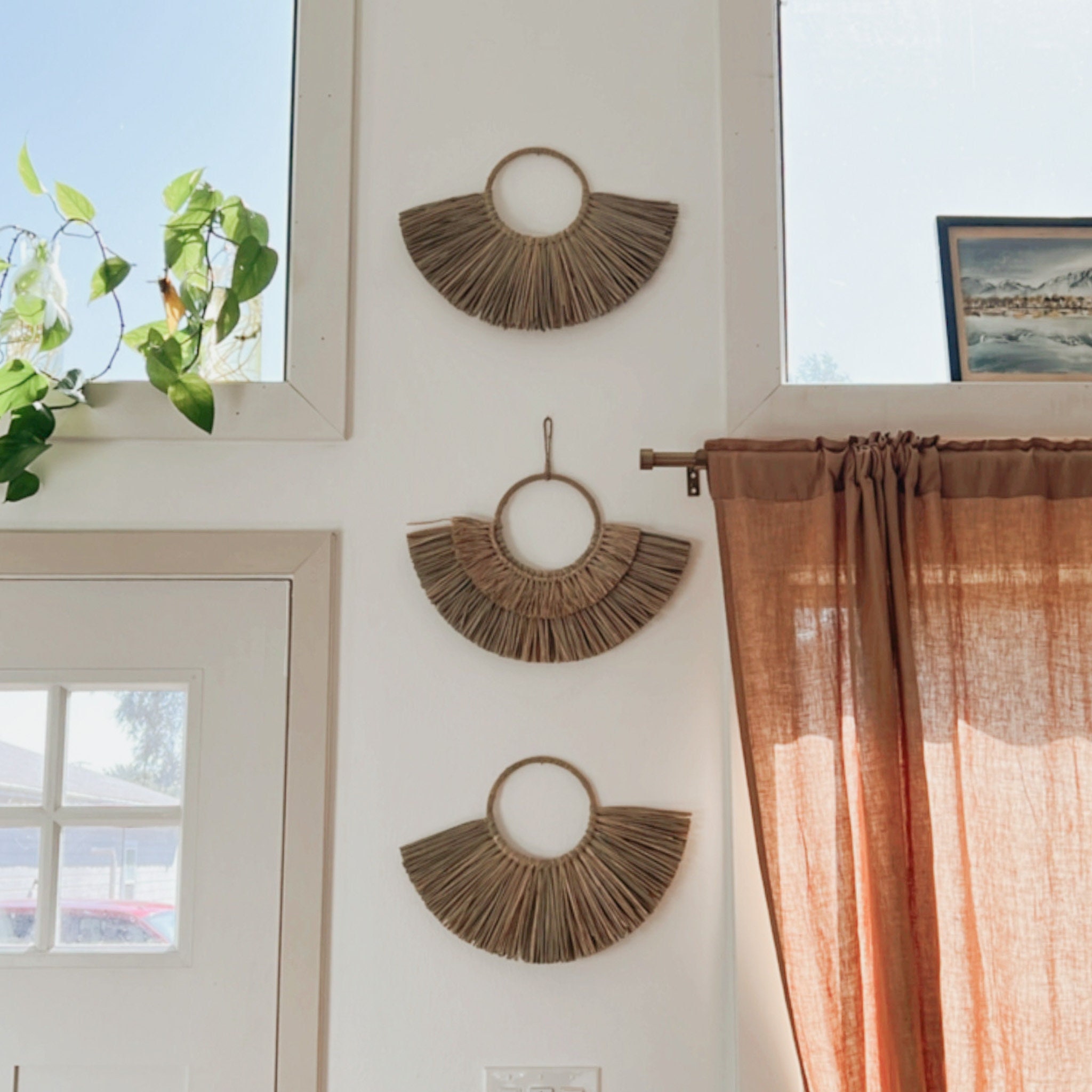 Seagrass Raffia Wall Decor Boho Wall Decor Natural Wall Etsy