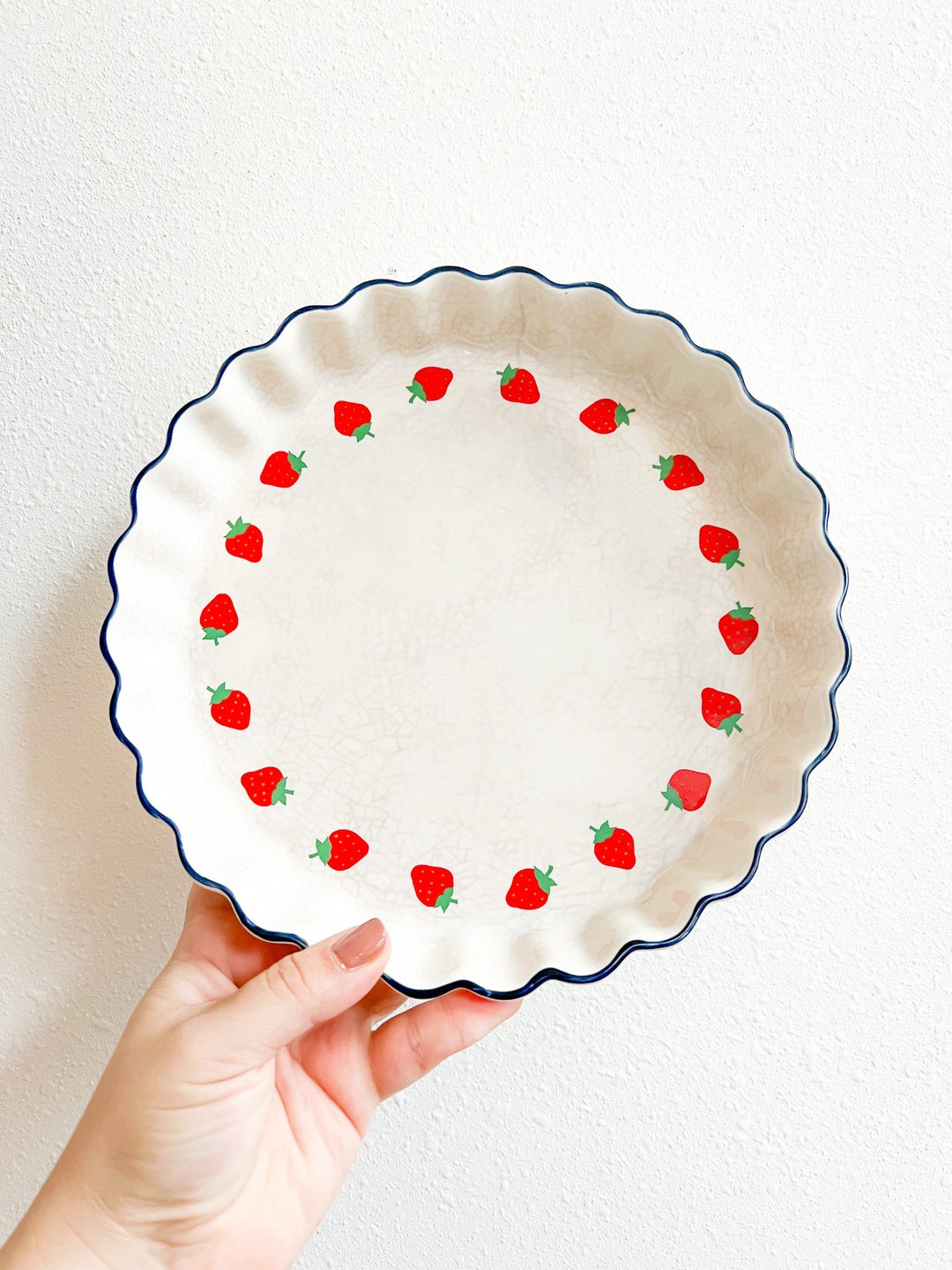 Potpourri Press Vintage Strawberry Pie Dish Oven Safe Pie Etsy