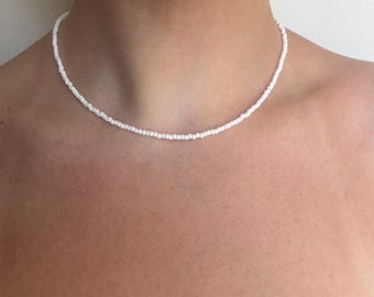 Witte kralenketting