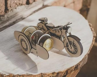 Laser Cut Motorcycle Beer Holder SVG – Wooden Can Stand File (Digital Download)
