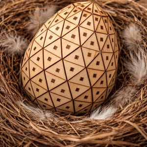 Wooden Egg SVG File – Laser Cut Egg Shape | Digital Download