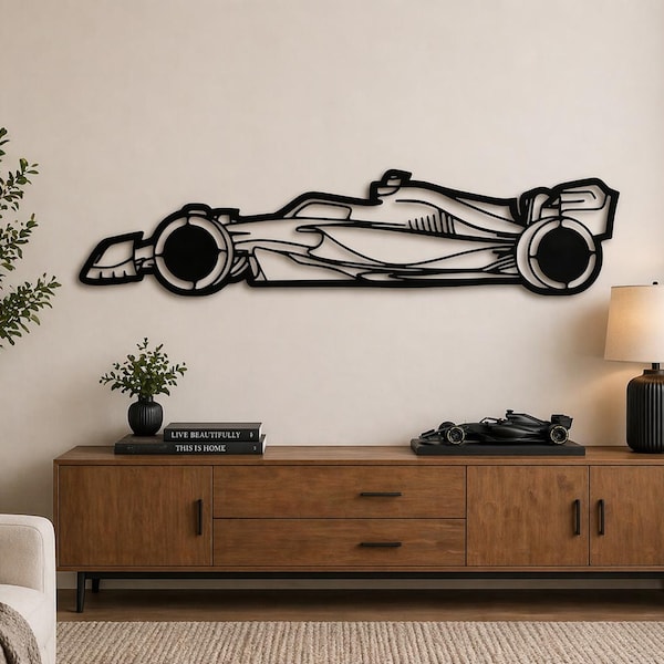 Formula Car Wall Art SVG | Racing Car Silhouette | Motorsport Decor | Minimalist Speed Wall Art