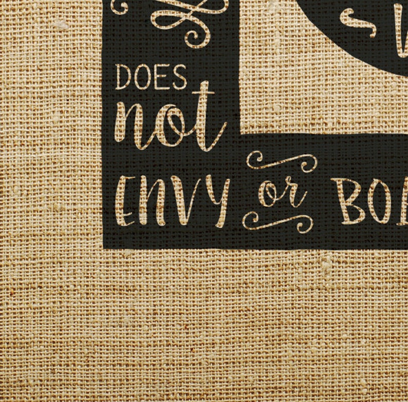 INSTANT DOWNLOAD Corinthians 13 Hand Lettered Faux Burlap 8 x 10 Digital Art Print image 2