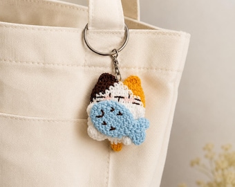 Crochet Cat Keychain, Amigurumi Kitten Bag Charm, Kawaii Animal Backpack Accessory