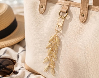 Gold Fish Charm Keychain: Ocean Inspired Bag Accent, Nautical Purse Accessory