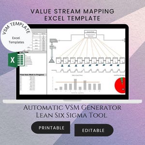 Automated Value Stream Mapping Excel | Automatic VSM Generator | Lean Six Sigma Tool