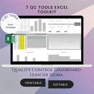 Quality Control Excel Toolkit | Lean Six Sigma Editable Template Pack